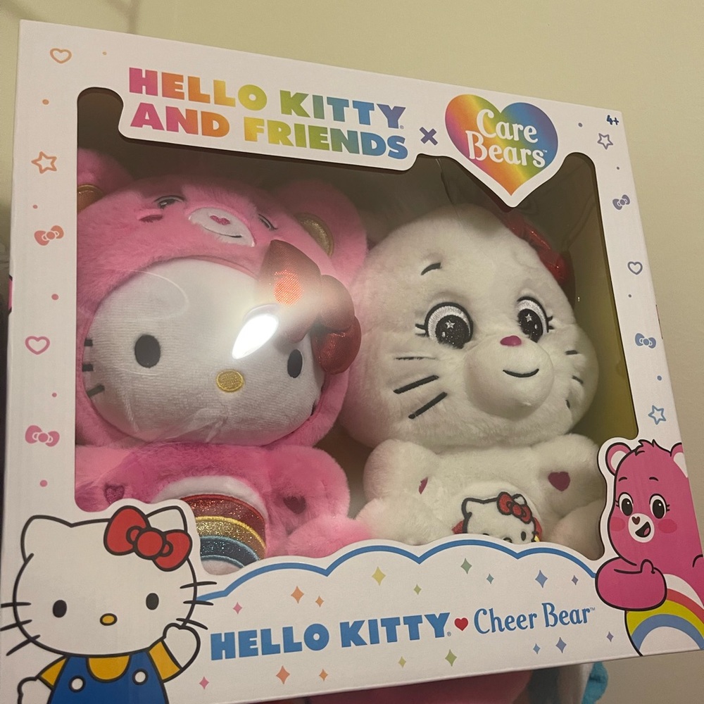 Care Bear Hello Kitty Cheer 2pk open to trade for hello kitty blankets